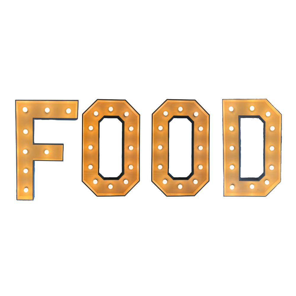 FOOD Lichtletters (Verhuur / 100CM hoog)