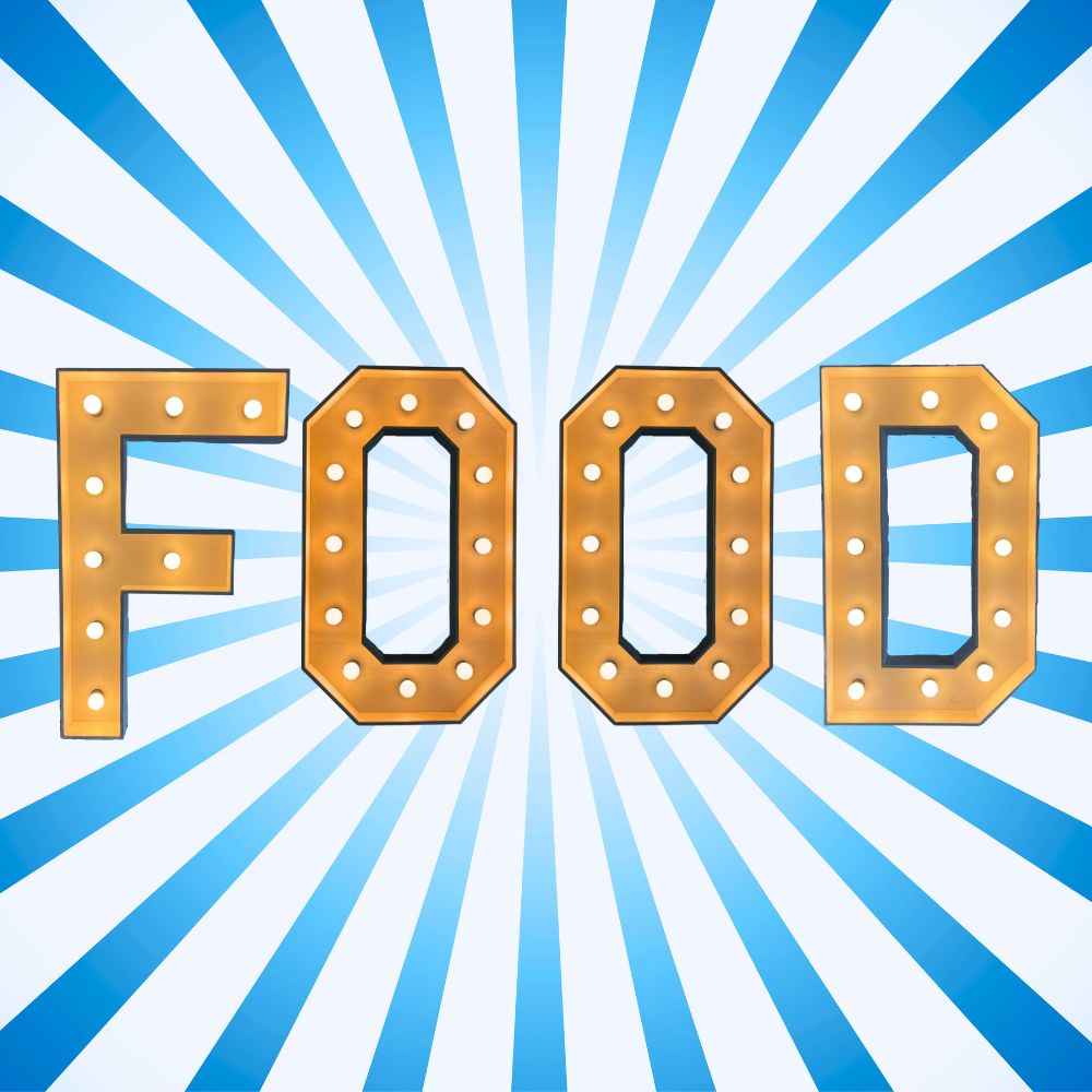 FOOD Lichtletters (Verhuur / 100CM hoog)