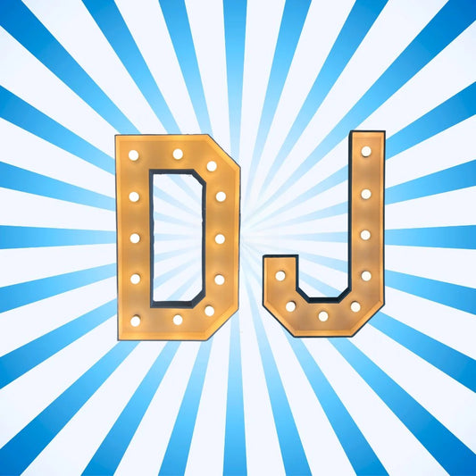 Lichtletters 'DJ' (Verhuur / 100CM hoog)